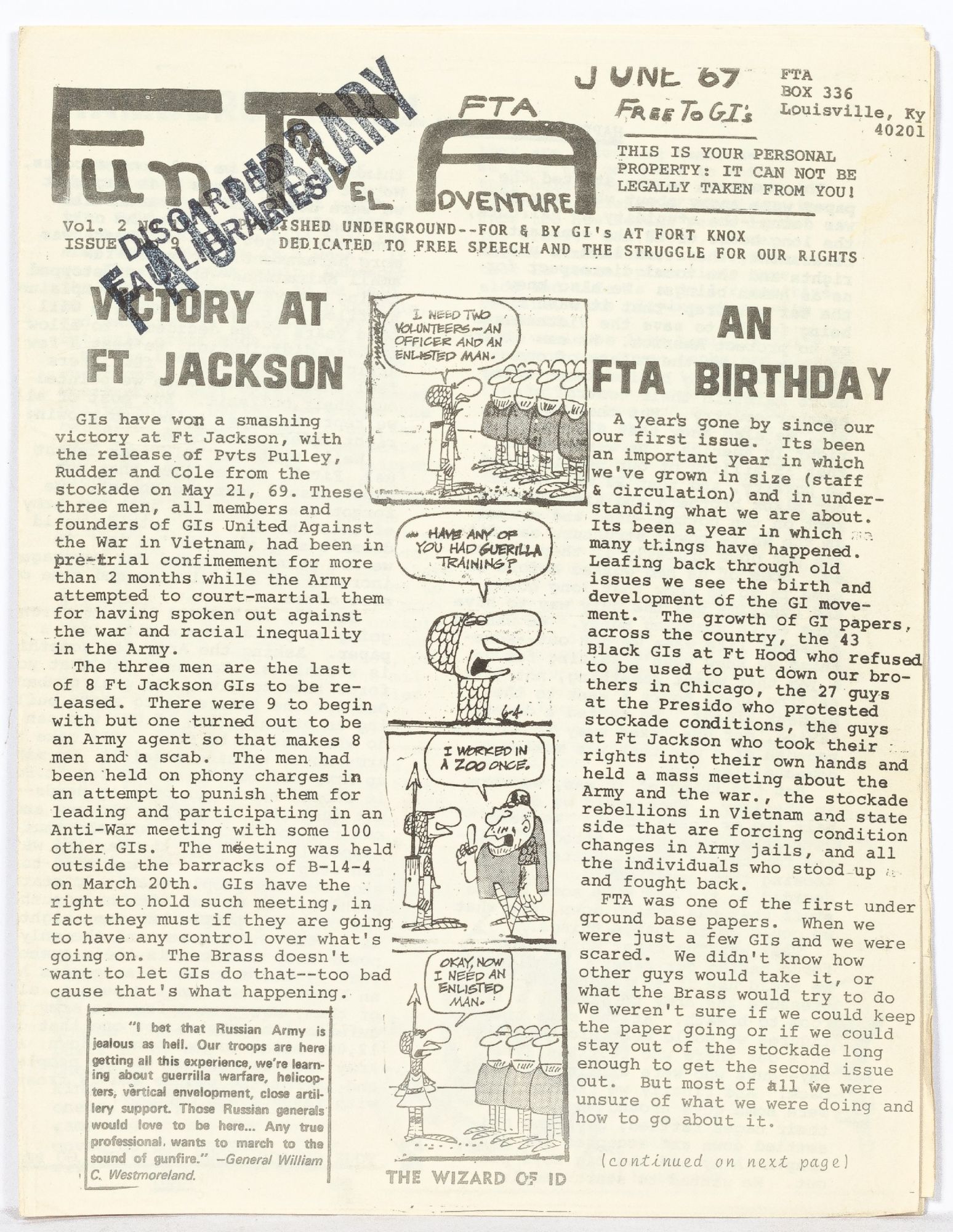 FTA: Fun Travel Adventure – Vol. 3 No. 1, June '69