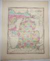 A New Map of Michigan with its Canals, Roads & Distances (Map No. 25 from A New Universal Atlas. . . .)