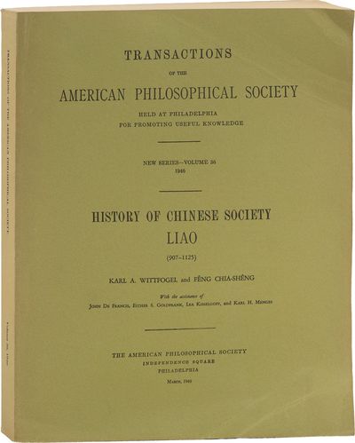 Transactions of the American Philosophical Society held at Philadelphia for Promoting Useful Knowledge, New Series - Volume 36 1946: History of the Chinese Society Liao (907-1125)