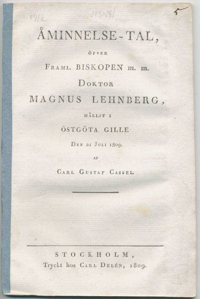 Åminnelse-tal, öfver framl. biskopen m.m. doktor…