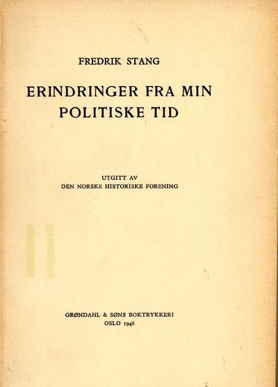 Erindringer fra min politiske tid