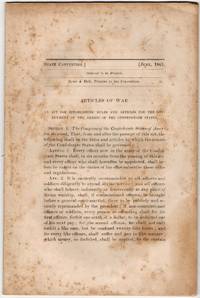 [CIVIL WAR] [CONFEDERATE IMPRINT] ARTICLES OF WAR: AN ACT FOR ESTABLISHING RULES AND ARTICLES FOR THE GOVERNMENT OF THE CONFEDERATE STATES