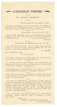 image of Reviews of "Canadian Poems" by George E. Merkley