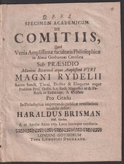Specimen academicum de comitiis, quod ... sub…