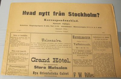 Korrespondesbladet Hvad nytt från Stockholm? 14…