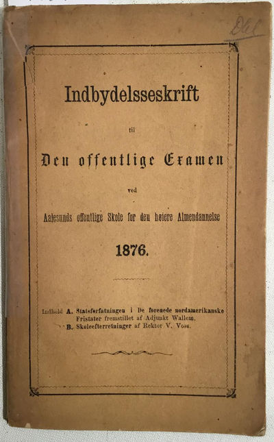 Innbydelsesskrift til Den off. Examen i Aalesunds…