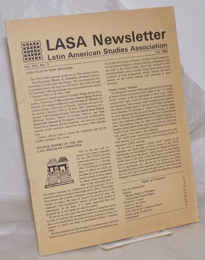 Austin: Latin American Studies Association, University of Texas, 1983. 32p. includes covers, 8.5x11 ...