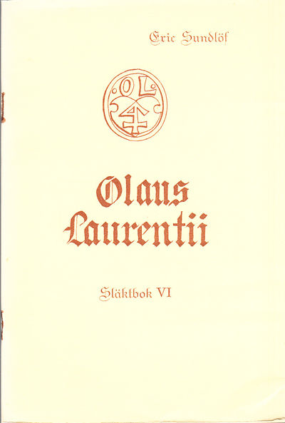Olaus Laurentii. Släktbok VI.