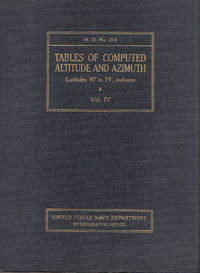 Tables of Computed Altitude and Azimuth Latitudes 30 to 39, Inclusive Vol.  IV H. O. No. 214 by United States Navy Department - 1940