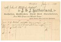 image of Invoice from J. & J. Sutherland, Booksellers, Brantford