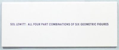 Sol Lewitt: All Four Part Combinations of Six…