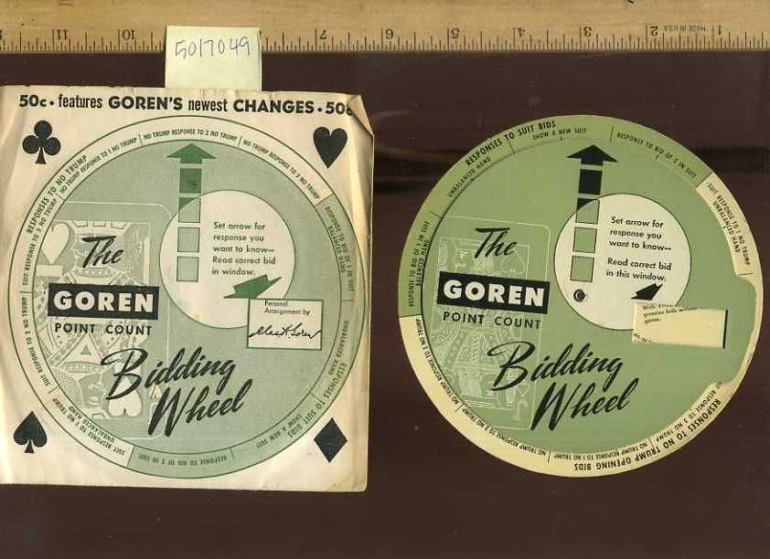 The Goren Point Count Bidding Wheel Features Goren's Newest Changes
