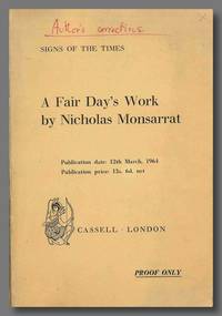 A FAIR DAY&#039;S WORK by Monsarrat, Nicholas - 1963