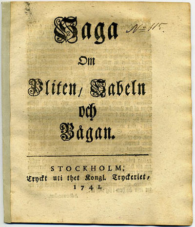 Saga om pliten/ sabeln och bågan.