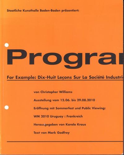 Christopher Williams: Program. For Example: Dix…