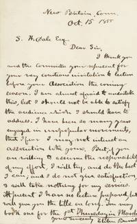 Autograph Letter Signed Discussing a Speaking Engagement and Involvement in “Unpopular Movements,” 1855