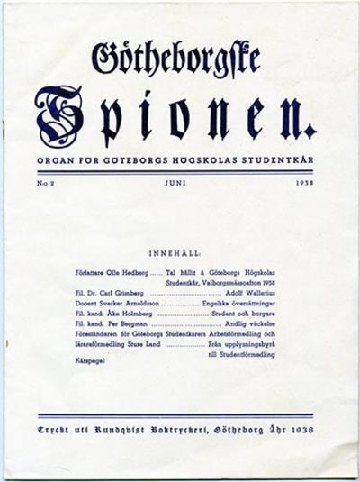Götheborgske Spionen. Organ för Göteborgs…