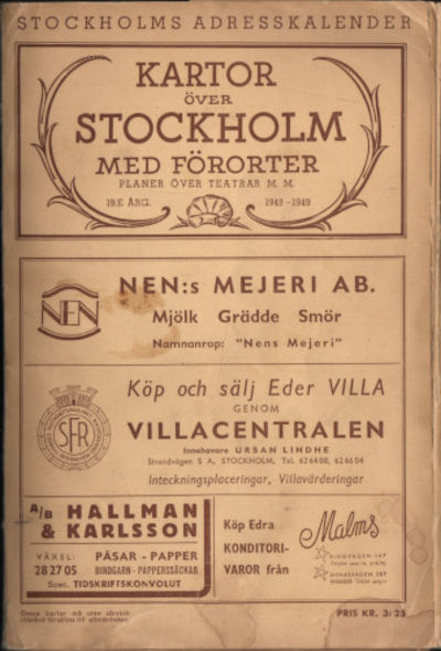 KARTOR ÖVER STOCHOLM MED FÖRORTER, PLANER ÖVER…