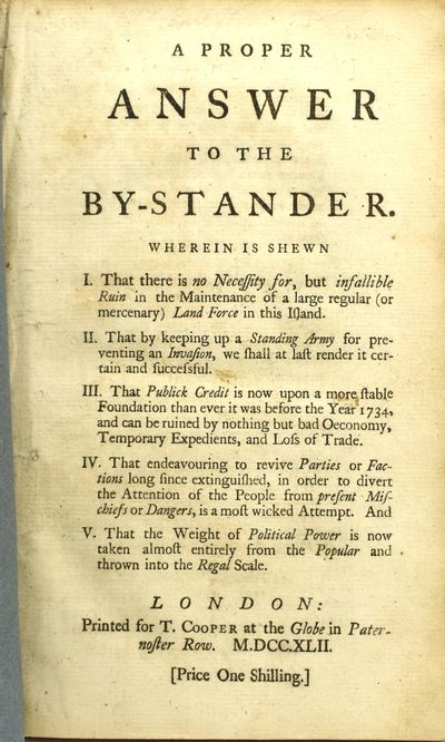 [HISTORY] A PROPER ANSWER TO THE BY-STANDER