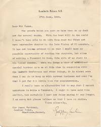 2 Typed Letter Signed to the Revd. Sir James Marchant, 1867-1956, (Dr Geoffrey, 1887-1972, Baron Fisher of Lambeth, Archbishop of Canterbury 1945-1961)