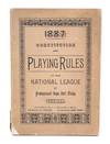 Constitution and Playing Rules of the National League of Professional Base Ball Clubs. 1887.