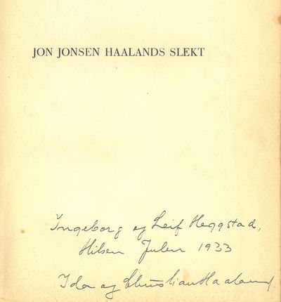 Jon Jonsen Haalands slekt. Utarbeidet av…