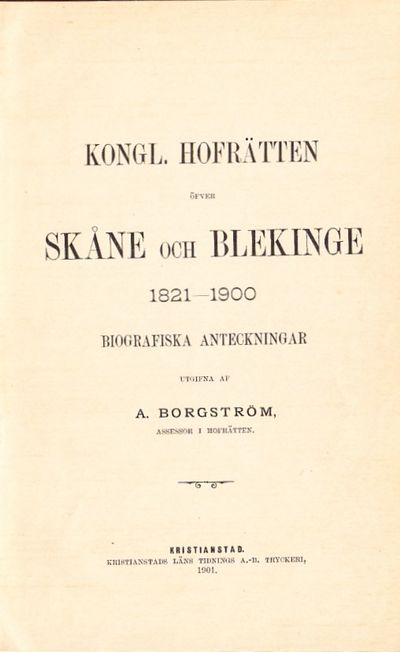 Kongl. Hofrätten öfver Skåne och Blekinge…