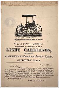 Illustrated Circular Advertising Carriages Sold by Edwin Morrill