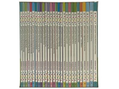 Junie B. Jones, Books in a Bus - Books 1-28: Junie B. Jones and the Stupid Smelly Bus; Junie B. Jones and a Little Monkey Business; Junie B. Jones and Her Big Fat Mouth; Junie B. Jones and Some Sneaky Peeky Spying; Junie B. Jones and the Yucky Blucky Fruitcake; Junie B. Jones and That Meanie Jim's Birthday; Junie B. Jones Loves Handsome Warren; Junie B. Jones Has a Monster Under Her Bed; Junie B. Jones Is Not a Crook; Junie B. Jones is a Party Animal; Junie B. Jones is a Beauty Shop Guy; Junie B. Jones Smell Something Fishy; Junie B. Jones is (Almost) a Flower Girl; Junie B. Jones and the Mushy Gushy Valentine; Junie B. Jones Has a Peep in Her Pocket; Junie B. Jones is Captain Field Day; Junie B. Jones is a Graduation Girl; Junie B., First Grader (At Last!); Junie B., First Grader Boss of Lunch; Junie B., First Grader Toothless Wonder; Junie B., First Grader Cheater Pants; Junie B., First Grader One-Man Band; Junie B., First Grader, Shipwrecked; Junie B., First Grader Boo ... and I Mean It!; Junie B., Fir