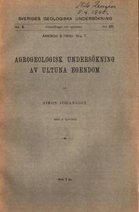 Agrogeologisk undersökning av Ultuna egendom.…