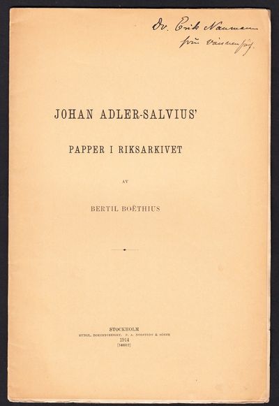 Johan Adler-Salvius’ papper i riksarkivet.