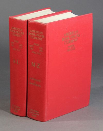 American book-prices current. A priced summary of literary properties sold at auction in England, the United States, and in Canada. Index 1965-1970 for Volumes 72-76, September 1965-August 1970
