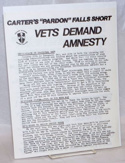 Carter's "pardon" falls short. Vets demand amnesty [handbill]