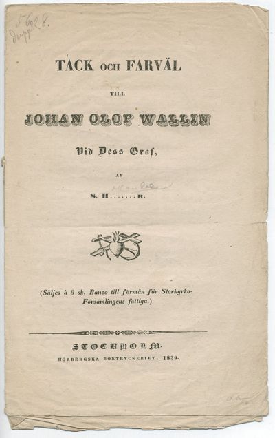 Tack och farväl till Johan Olof Wallin vid dess…