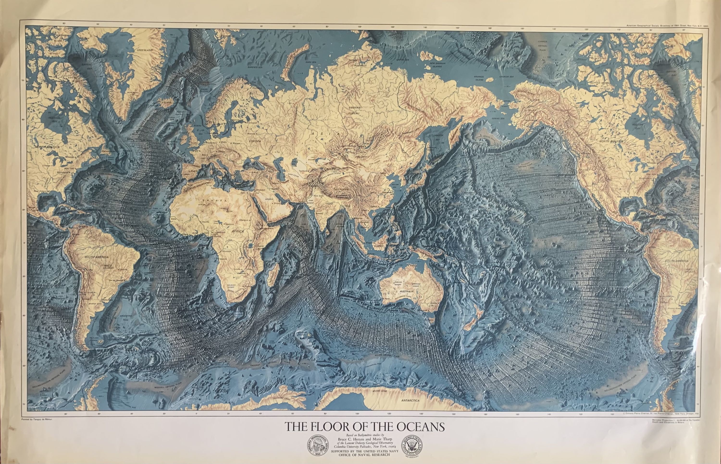 Marie Tharp And Bruce Heezen The Floor Of The Oceans By Tharp, Marie And Heezen, Bruce C., United States  Navy Office Of Naval Research - 1976