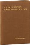 A Note on Experts: Dexter Vespasian Joyner