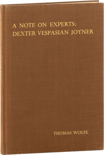 A Note on Experts: Dexter Vespasian Joyner