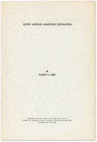 South African Apartheid Legislation