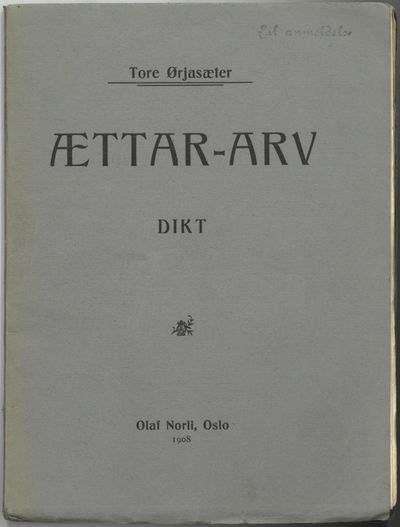 Ættar-arv. Dikt.