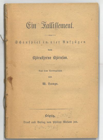 Ein Fallissement. Schauspiel in vier Aufzügen von…