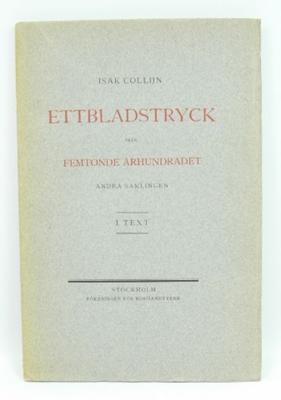 Ettbladstryck från femtonde århundradet. Bidrag…