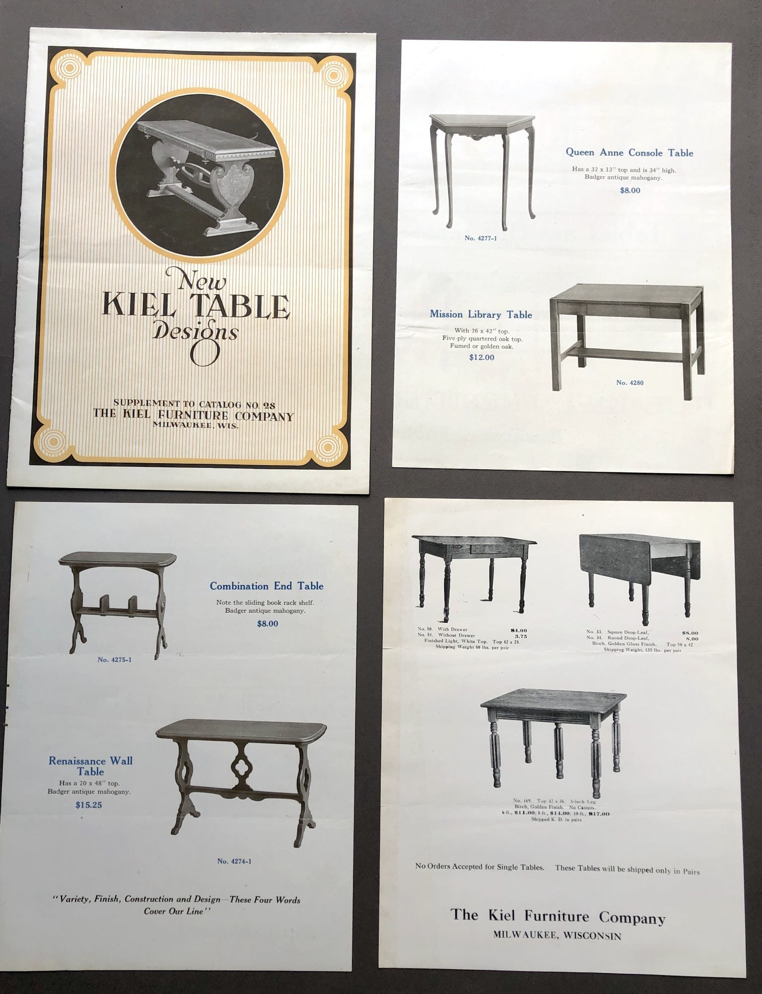 Kiel Furniture Company, Catalogue no. 28, 1918 J. B. Laun's own copy