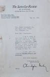 Typed Letter Signed New York, May 23, 1934, on the Letterhead of the Saturday Review of Literature, to Mrs. Henry Pleasants Jr., West Chester, Pennsylvania