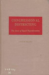 cover of Congressional Districting: the issue of equal representation
