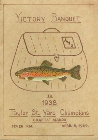 Victory Banquet, to 1938 Taylor St. Yard Champions, Crafts' Manor. Seven P.M. April 8, 1939