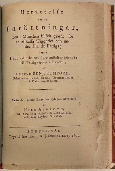 Berättelse om de inrättningar, som i München…