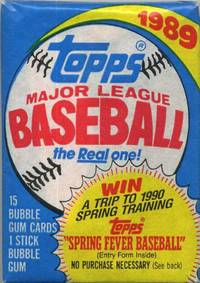 1989 Unopened Topps Major League Baseball Bubble Gum Pack - 