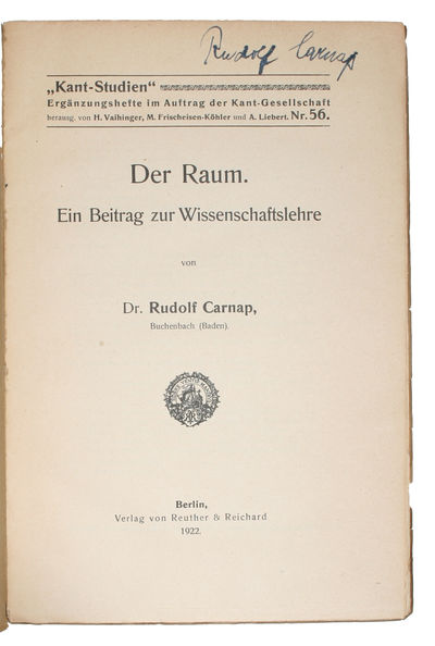 Der Raum. Ein Beitrag zur Wissenschaftslehre. -…