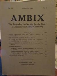 AMBIX, VOL. IX: The Journal of the Society for the Study of Alchemy and Early Chemistry