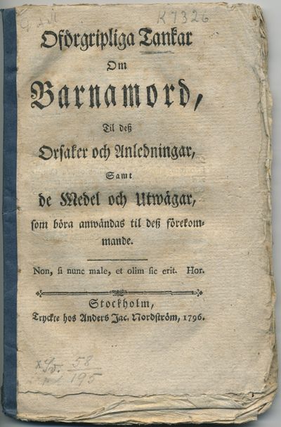 Oförgripliga tankar om barnamord, til dess…